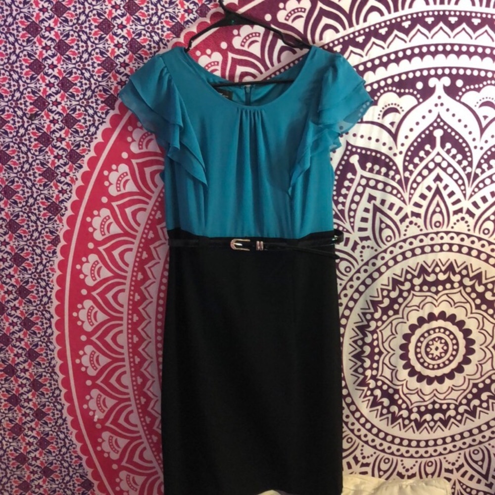 Teal and Black Dress